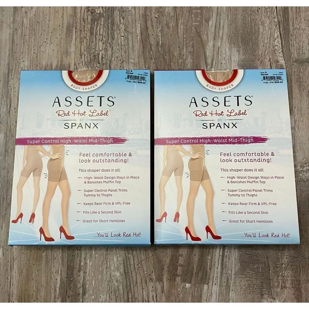 Assets Red Hot Label by Spanx High Waist Mid Thigh Set of 2 Body Shaper Plus Siz